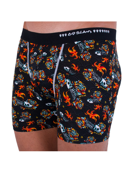 69slam Мъжки боксерки 69SLAM fit bamboo fish skull