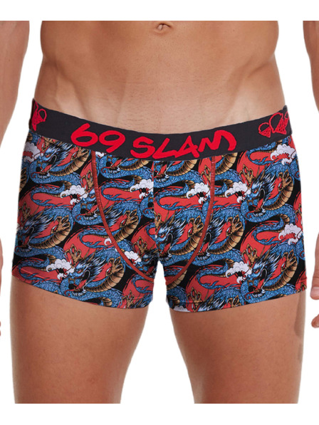 69slam Мъжки боксерки 69SLAM hip bamboo moon dragon red