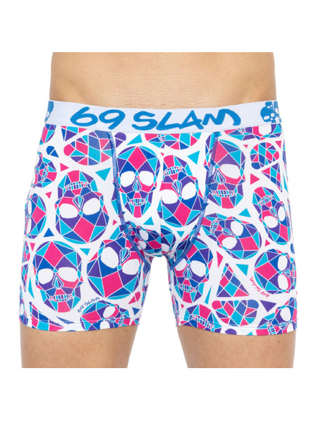 69slam Мъжки боксерки 69SLAM fit skullmond white