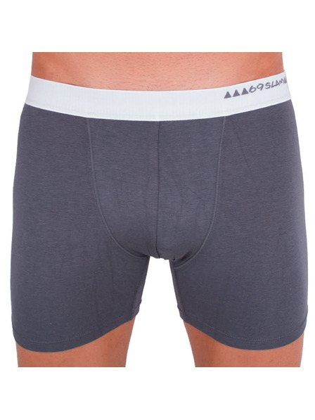 69slam Мъжки боксерки 69SLAM fit bamboo plain dark grey