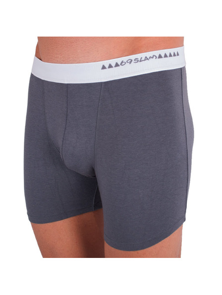 69slam Мъжки боксерки 69SLAM fit bamboo plain dark grey