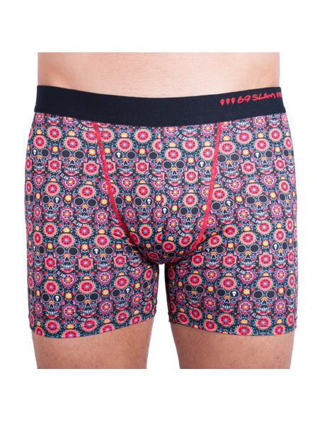 69slam Мъжки боксерки 69SLAM fit flower skull