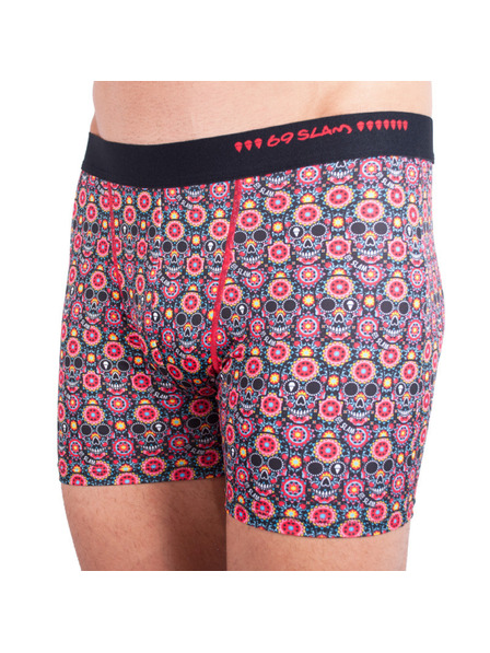 69slam Мъжки боксерки 69SLAM fit flower skull