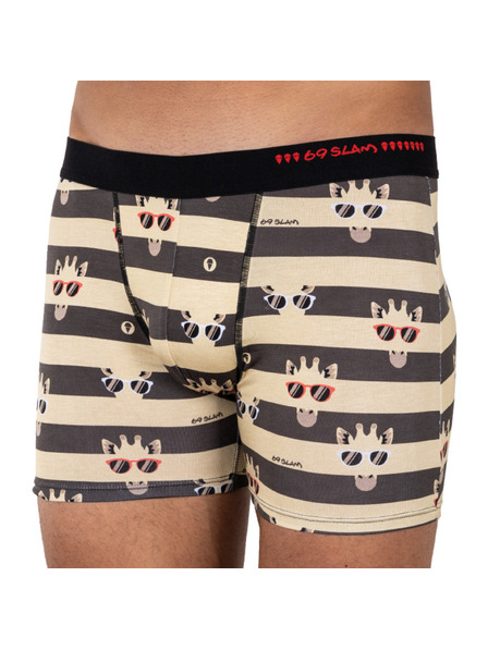 69slam Мъжки боксерки 69SLAM fit bamboo giraffe stripes