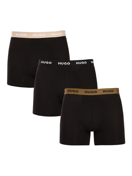 HUGO Комплект три - мъжки боксерки HUGO черни