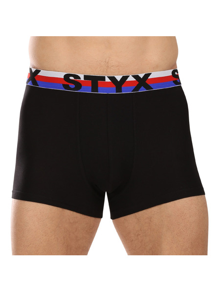 Styx Мъжки боксерки Styx спортна еластична лента черни триколор