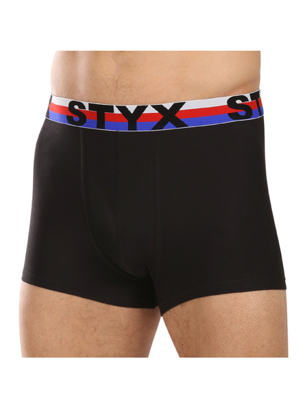 Styx Мъжки боксерки Styx спортна еластична лента черни триколор