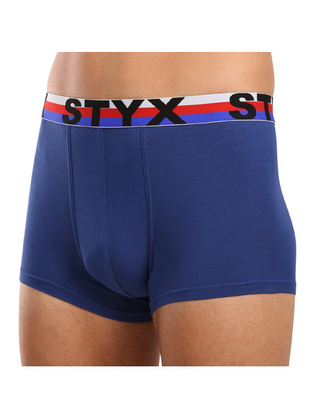 Styx Мъжки боксерки Styx спортен еластик тъмносини триколор