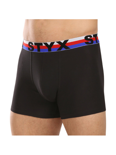 Styx Мъжки боксерки Styx long спортна гума черни триколор