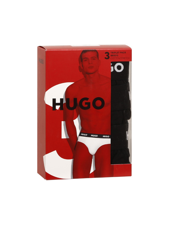 HUGO Набор от три - мъжки боксерки HUGO черни