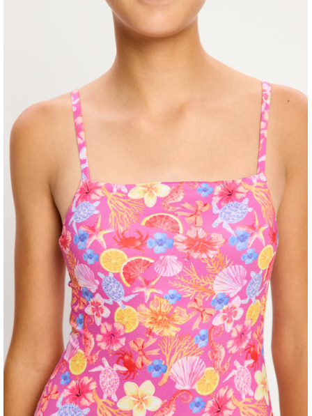 Modibodi Детски менструален бански костюм Modibodi Marine Dream Teen Swimwear One Piece Light Tropicana Crush едночастен