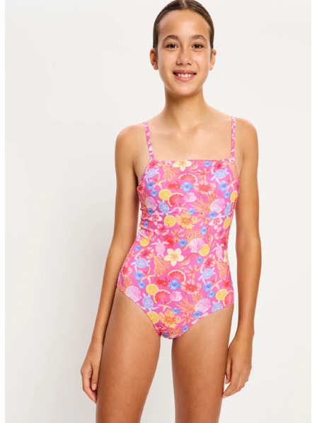 Modibodi Детски менструален бански костюм Modibodi Marine Dream Teen Swimwear One Piece Light Tropicana Crush едночастен