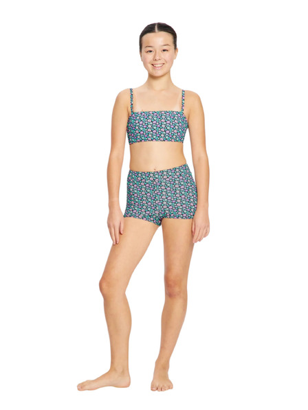 Modibodi Детски бански костюм Modibodi Bandeau Strap Crop Top Luna Blossom Black горна част