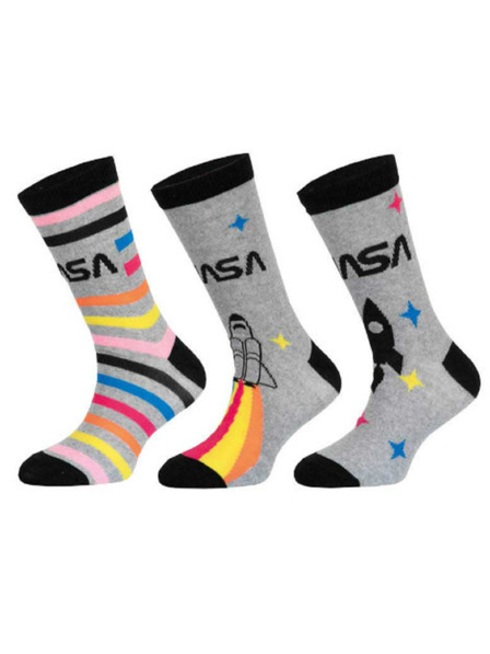 Trenýrkárna Комплект от три - детски чорапи NASA многоцветни (39270/grey)