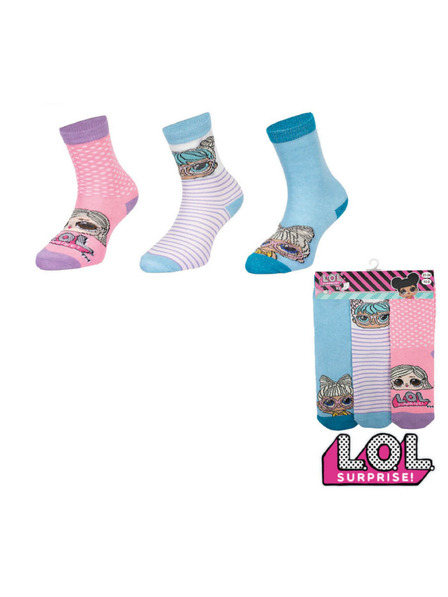 Trenýrkárna Комплект от три - детски чорапи LOL многоцветни (38766/blue)