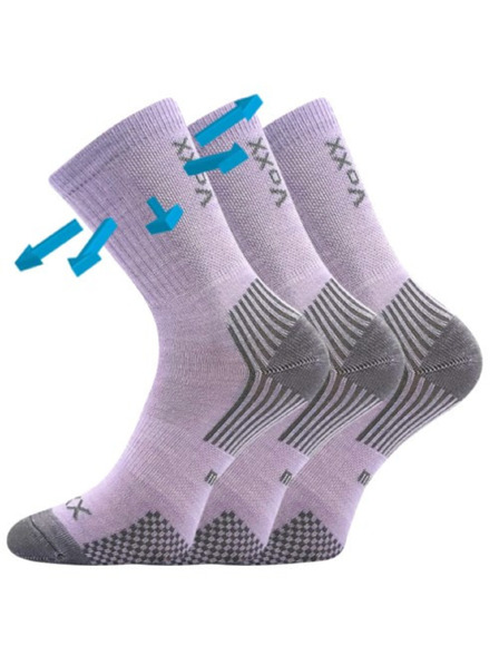 VoXX Комплект от три - детски чорапи Voxx merino лилави
