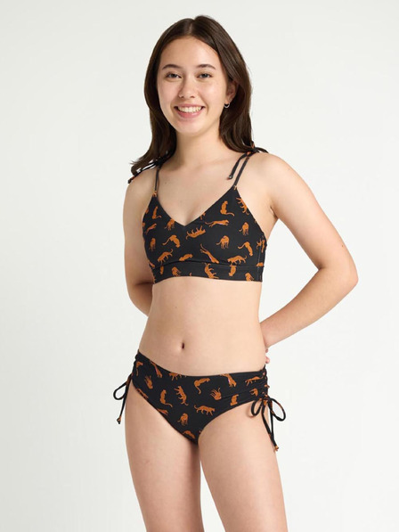 Modibodi Момичешки менструални бански костюм Modibodi Teen High Bikini Cheetah Chase Black долна част
