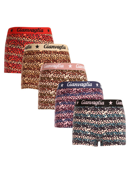 Gianvaglia Комплект от пет - момичешки гащички с крачол боксерки Gianvaglia многоцветни