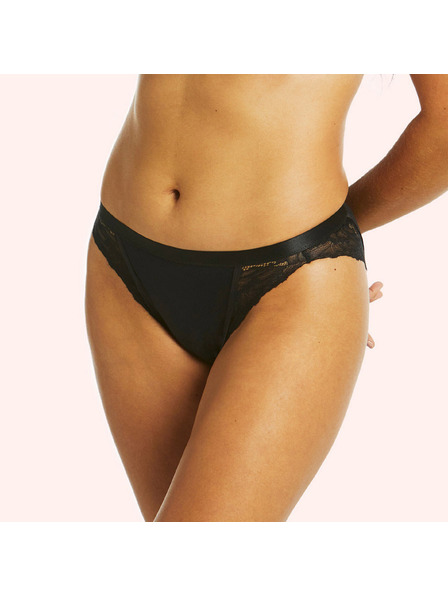 Love Luna Менструални бикини Love Luna черни LUXE Lace Midi Tanga Brief