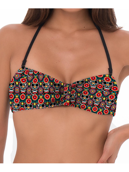 69slam Дамски бански костюм 69SLAM горна част WOMEN FLOWER SKULL MELASTI BANDEAU