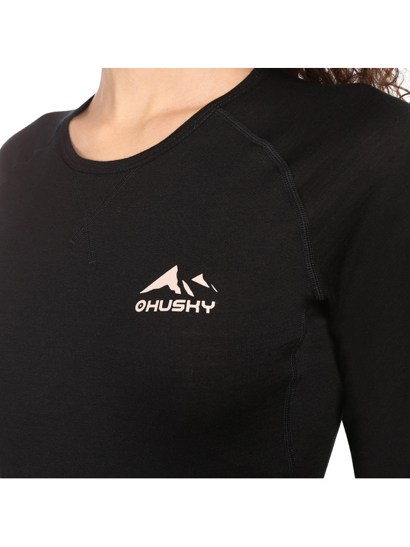 HUSKY Дамска термична тениска HUSKY MEROW merino черна