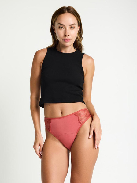 Modibodi Менструални бикини Modibodi Sensual French Hi-Waist Moderate-Heavy Rosewood Pink