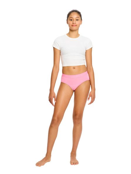 Modibodi Момичешки менструални бикини Modibodi Teen Hipster Boyleg Moderate Jellybean Pink