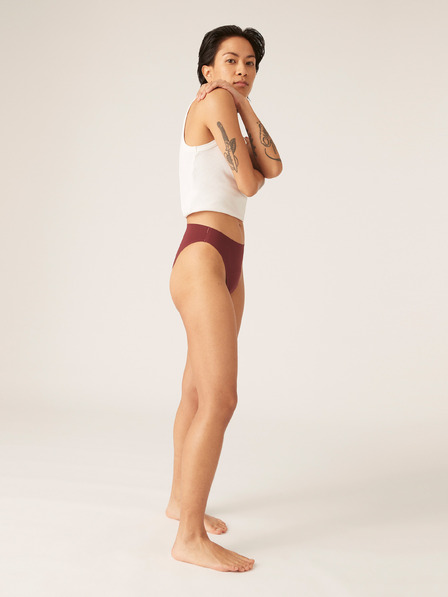 Modibodi Менструални бикини Modibodi Seamfree Hi-Leg Cheeky Moderate-Heavy Merlot Red