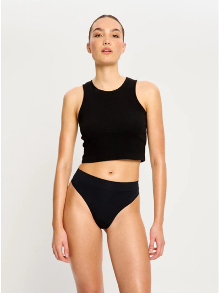 Modibodi Менструални танга Modibodi Modicomfort Seamless Hi Waist Thong Light Black