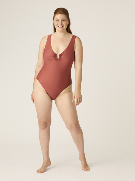 Modibodi Менструални бански костюм Modibodi High V Neck One Piece Sahara Red
