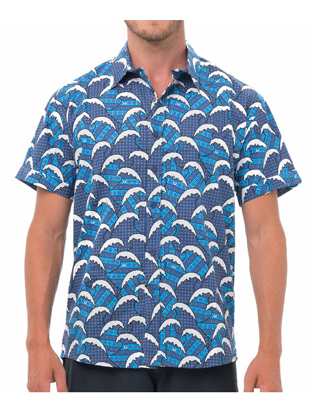 69slam Мъжка риза 69SLAM BATIK WAVE