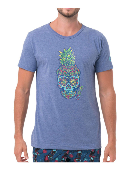 69slam Мъжка тениска 69SLAM PINE SKULL BLUE