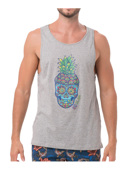 69slam Мъжка тениска 69SLAM PINE SKULL GREY