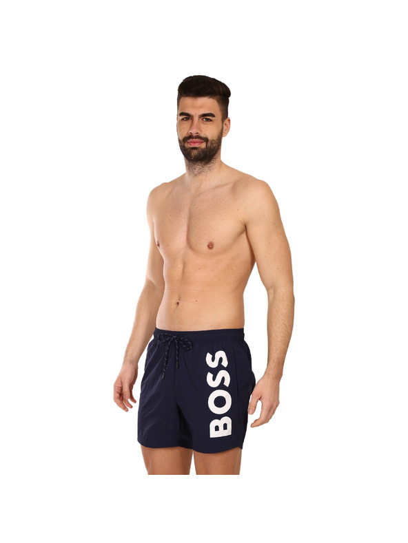 BOSS Тъмносин мъжки бански HUGO BOSS с октопод