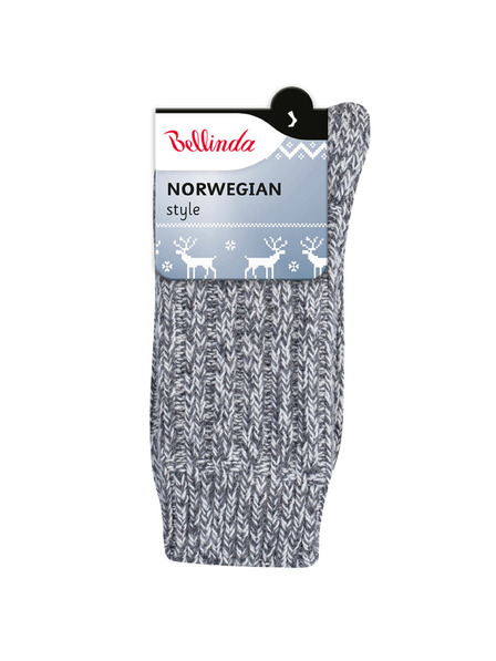 Bellinda Сиви зимни чорапи за унисекс Bellinda NORWEGIAN STYLE SOCKS