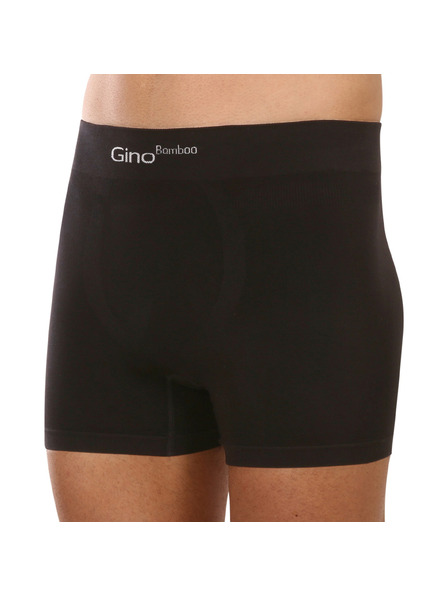 gino Мъжки боксерки Gino без шевове от бамбук Черно
