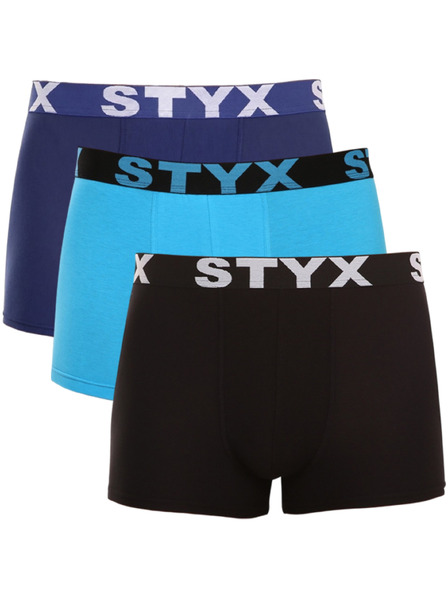 Styx Комплект от три - мъжки боксерки Styx спортни ластични многоцветни
