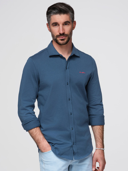 Ombre Clothing Риза K697 - деним Ombre Clothing