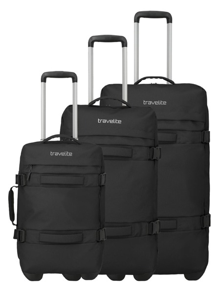 Travelite Набор пътни куфари Travelite Bolonia Wheeled Duffle S,M,L Black