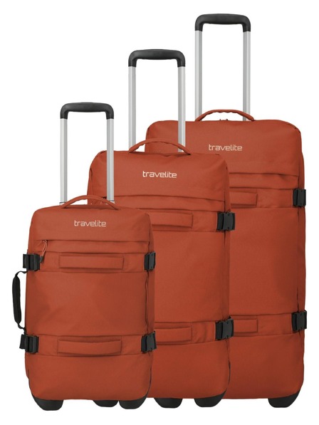 Travelite Набор пътни куфари Travelite Bolonia Wheeled Duffle S,M,L Orange