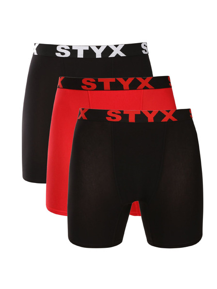 Styx Комплект от три - мъжки боксерки Styx дълги спортни еластични многоцветни