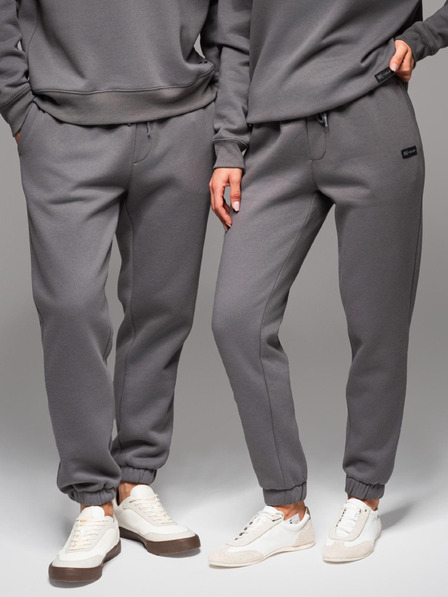 Ombre Clothing Класически унисекс спортни панталони със шнур - сив V18 OU-PSBC-0100 Ombre Clothing