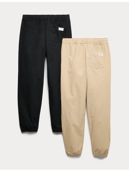 Marks & Spencer Ripstop панталони от чист памук, 2 броя в пакет (6–16 години) Marks & Spencer бежова