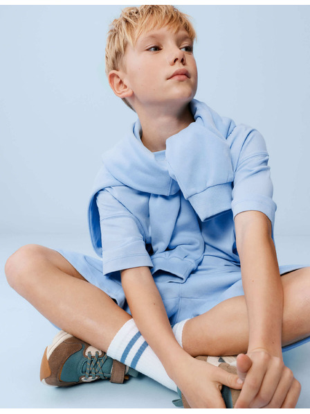 Marks & Spencer Еднотонна тениска от чист памук (2–16 години) Marks & Spencer синя