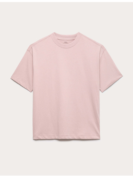 Marks & Spencer Еднотонна тениска от чист памук (2–16 години) Marks & Spencer розова