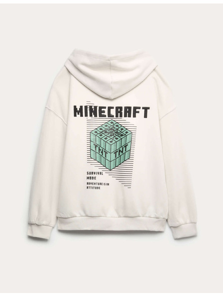 Marks & Spencer Суитшърт с висок дял памук и графика Minecraft™ (6–16 години) Marks & Spencer кремав