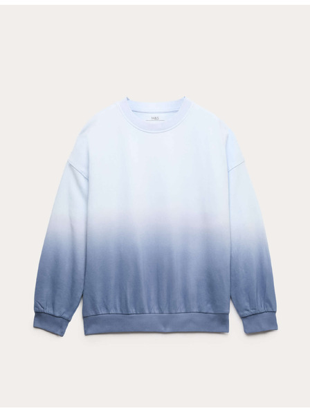 Marks & Spencer Суитшърт с висок дял памук и графична печат (2–16 години) Marks & Spencer синя