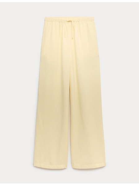 Marks & Spencer Панталони с широки крачола и примес лен (6–16 години) Marks & Spencer жълта