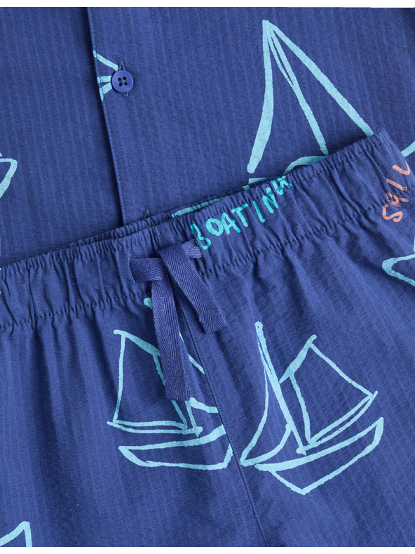 Marks & Spencer Детска къса пижама с мотив лодка и клапи (1–8 години) Marks & Spencer синя