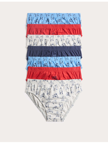 Marks & Spencer Памучни slip от чист памук със спортен печат, опаковка 7 броя (18 месеца – 14 години) Marks & Spencer многоцветен